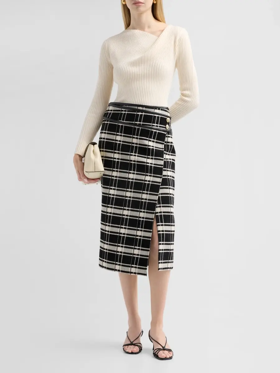Milly Women's Rina Plaid Midi Skirt | Thumbnail 2 Milly Women's Rina Plaid Midi Skirt | Thumbnail 2
