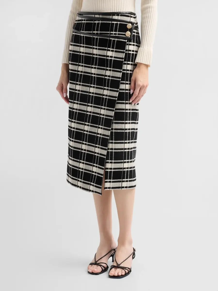 Milly Women's Rina Plaid Midi Skirt | Thumbnail 4 Milly Women's Rina Plaid Midi Skirt | Thumbnail 4