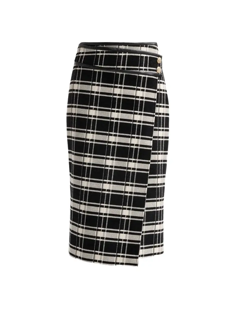 Milly Women's Rina Plaid Midi Skirt