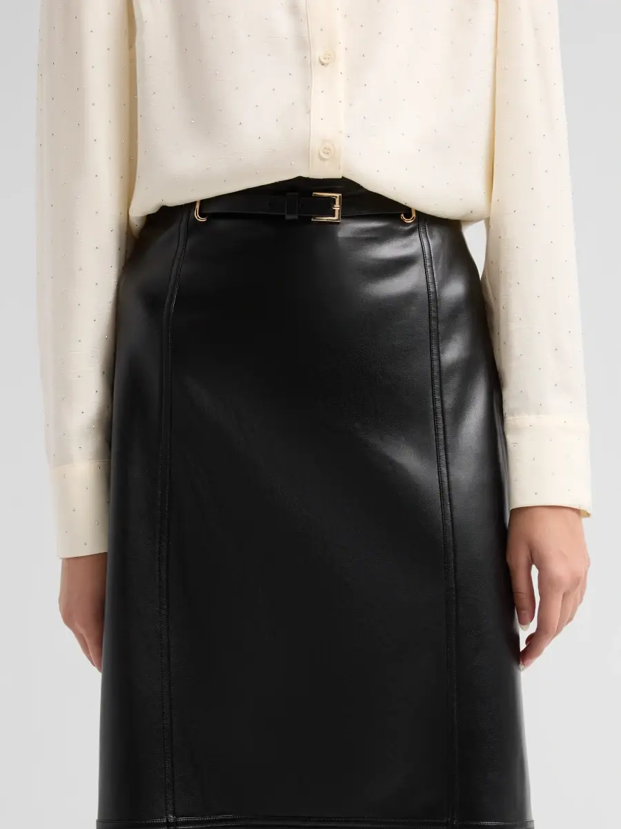 Milly Women's Nico Faux-Leather Midi Skirt | Thumbnail 5 Milly Women's Nico Faux-Leather Midi Skirt | Thumbnail 5