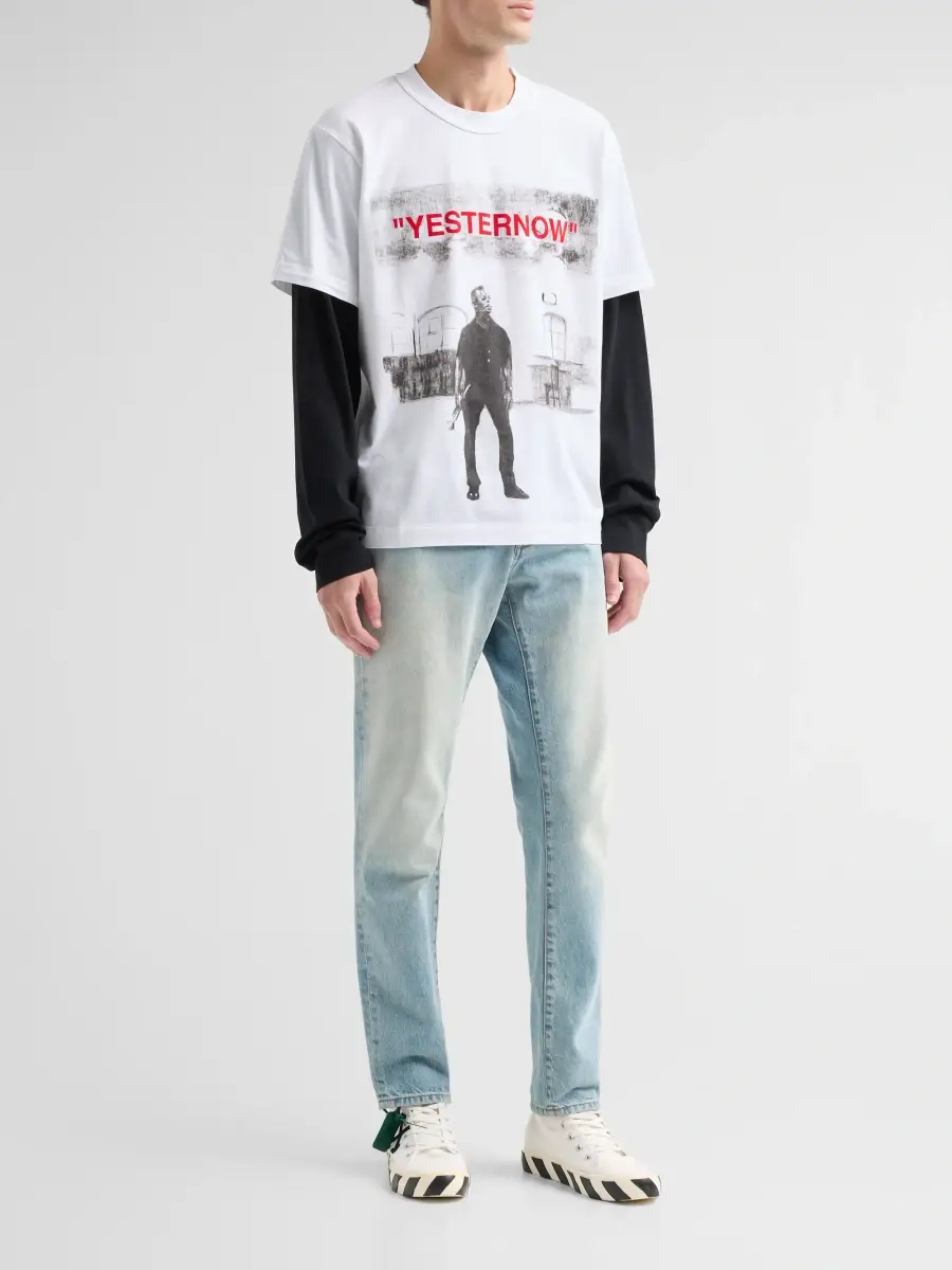 Off-White Men's Yesternow Double-Sleeve Crewneck T-Shirt | Thumbnail 2