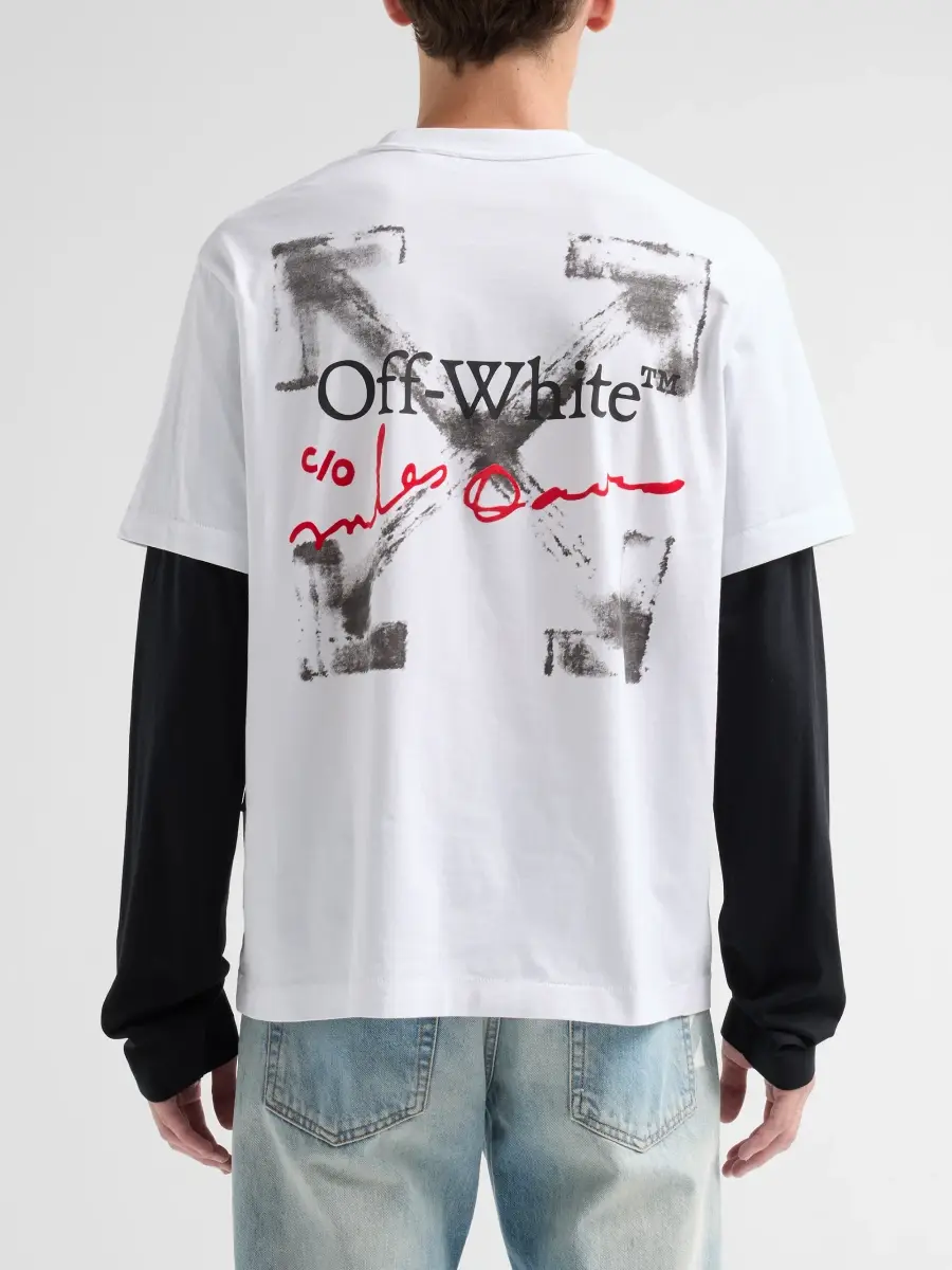 Off-White Men's Yesternow Double-Sleeve Crewneck T-Shirt | Thumbnail 3