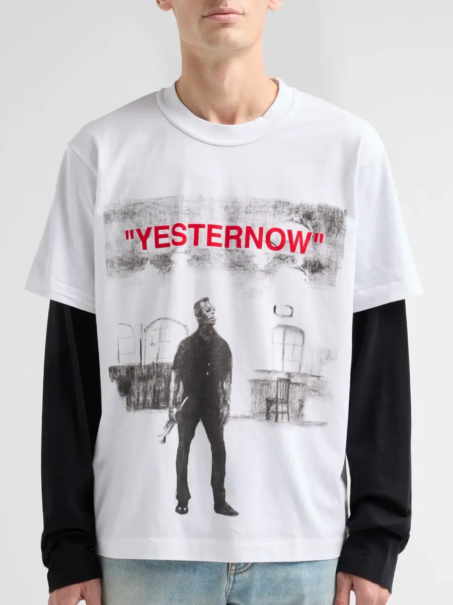 Off-White Men's Yesternow Double-Sleeve Crewneck T-Shirt | Thumbnail 5