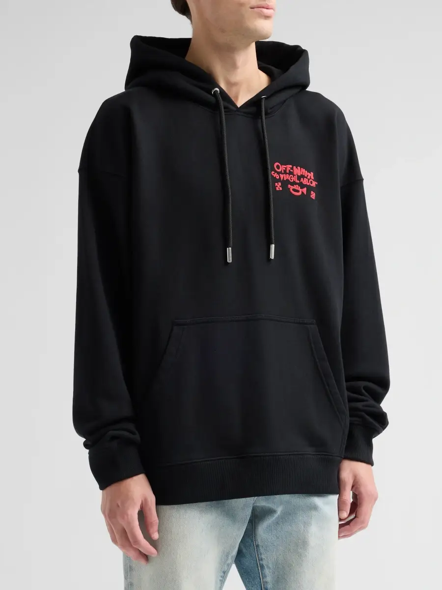 Off-White Men's Arrow Trumpet Cotton Skate Hoodie | Thumbnail 4