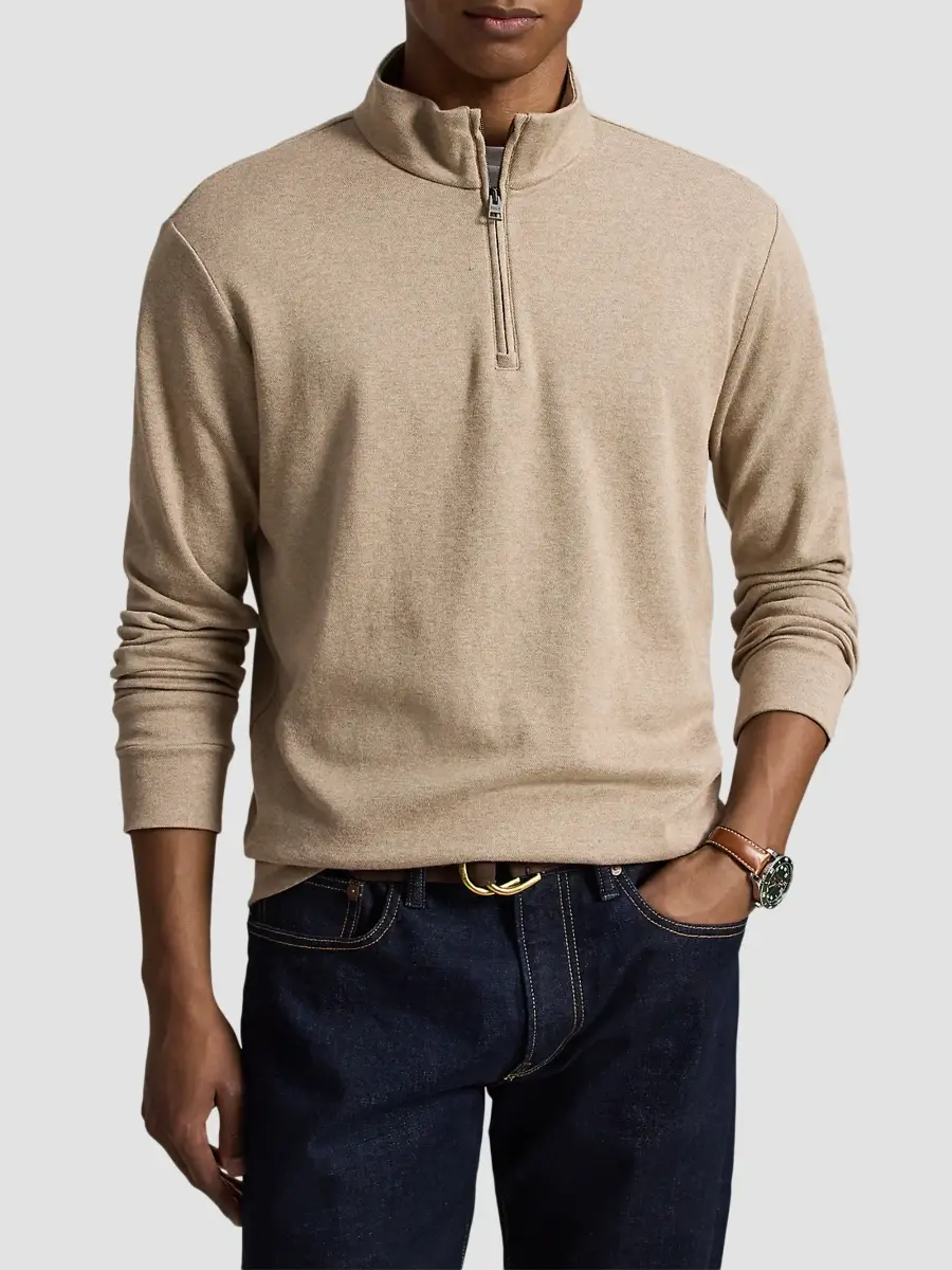 Polo Ralph Lauren Men's Luxury Textured Quarter-Zip Sweatshirt | Thumbnail 4 Polo Ralph Lauren Men's Luxury Textured Quarter-Zip Sweatshirt | Thumbnail 4