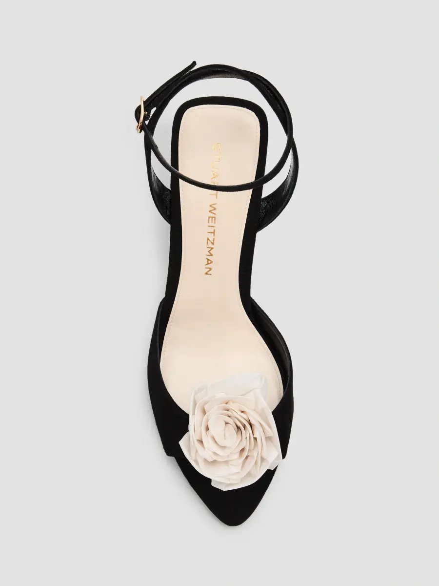 Stuart Weitzman Women's 85MM Floral Appliqué Suede Sandals | Thumbnail 6 Stuart Weitzman Women's 85MM Floral Appliqué Suede Sandals | Thumbnail 6