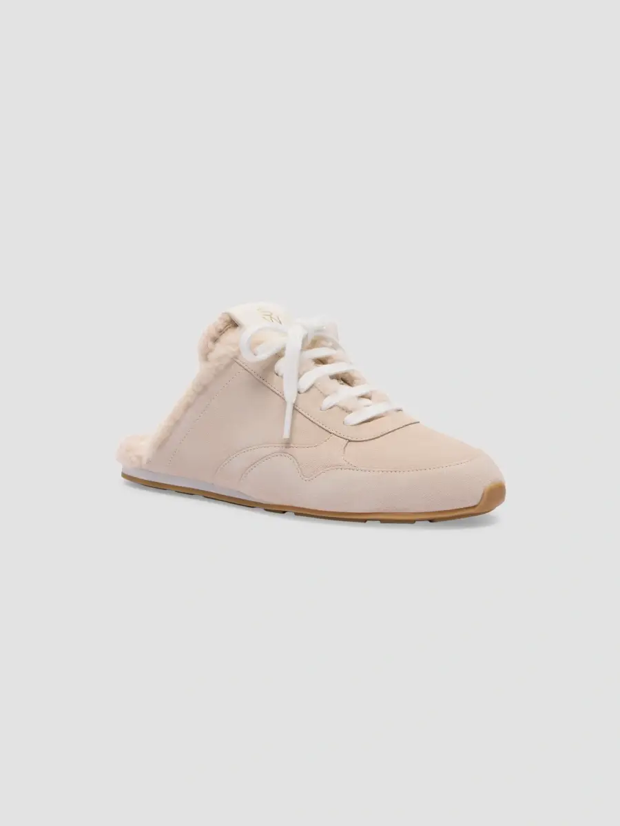 Stuart Weitzman Women's Bond Suede & Shearling Lace-Up Mules | Thumbnail 2 Stuart Weitzman Women's Bond Suede & Shearling Lace-Up Mules | Thumbnail 2