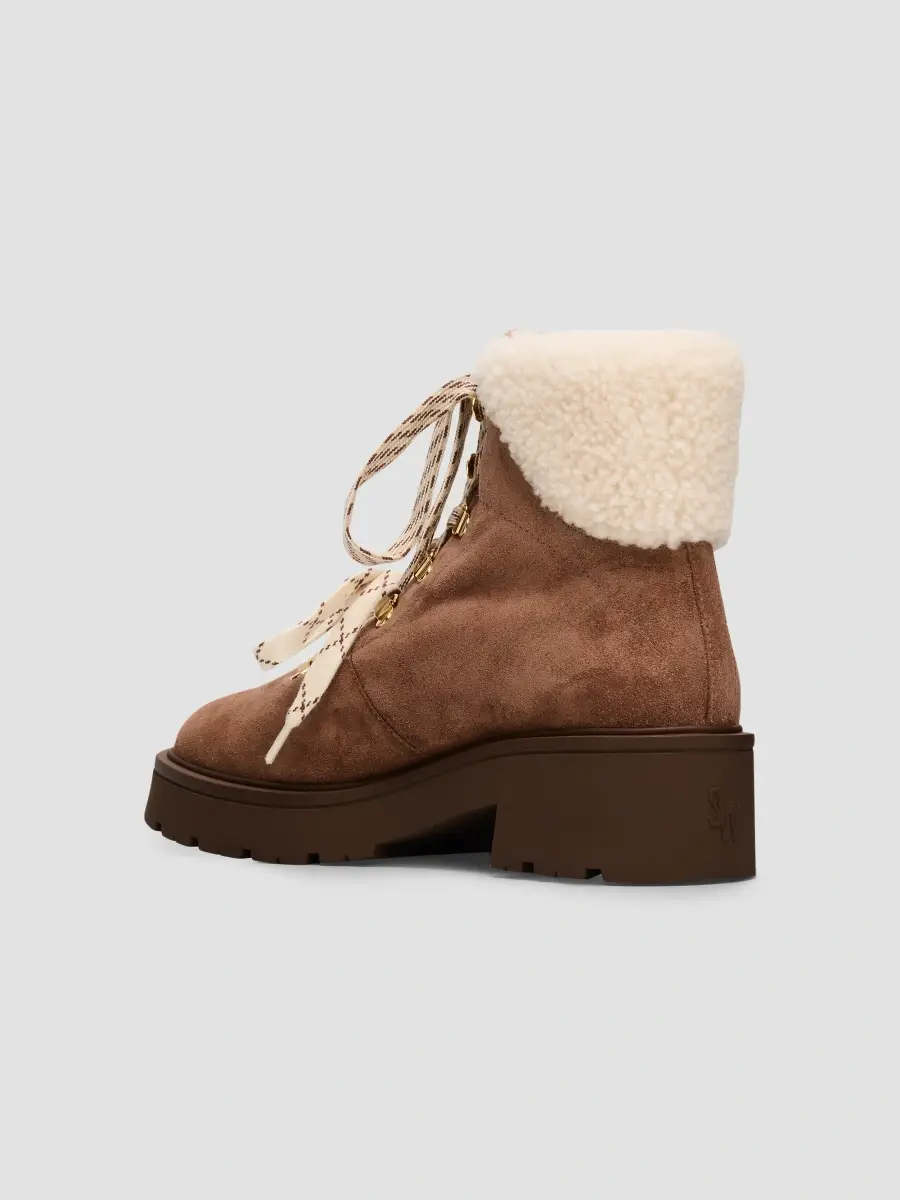 Stuart Weitzman Women's Ren Shearling-Trim Suede Ankle Boots | Thumbnail 4 Stuart Weitzman Women's Ren Shearling-Trim Suede Ankle Boots | Thumbnail 4