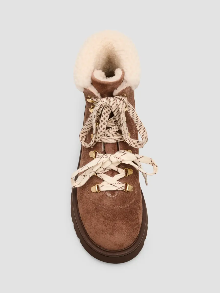 Stuart Weitzman Women's Ren Shearling-Trim Suede Ankle Boots | Thumbnail 6 Stuart Weitzman Women's Ren Shearling-Trim Suede Ankle Boots | Thumbnail 6