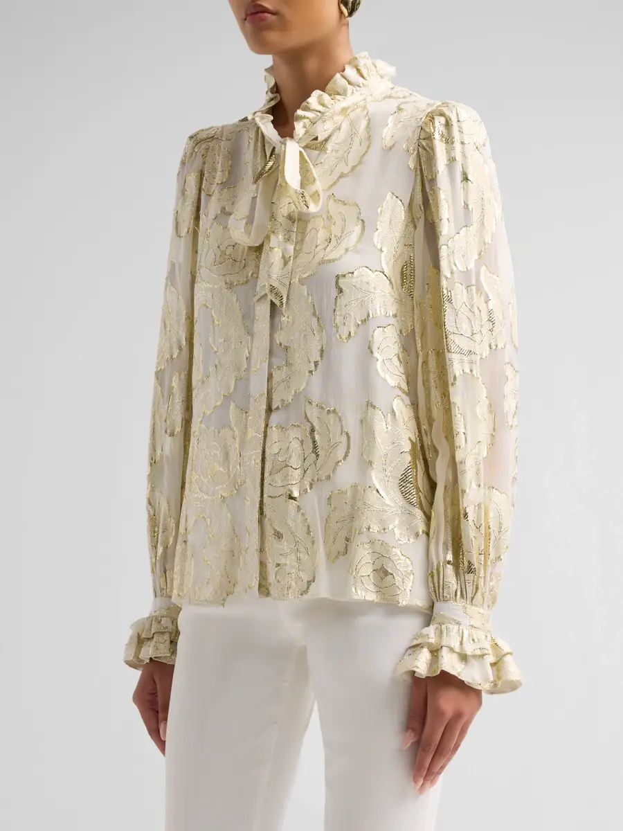 Kobi Halperin Women's Niosha Jacquard Blouse | Thumbnail 4 Kobi Halperin Women's Niosha Jacquard Blouse | Thumbnail 4