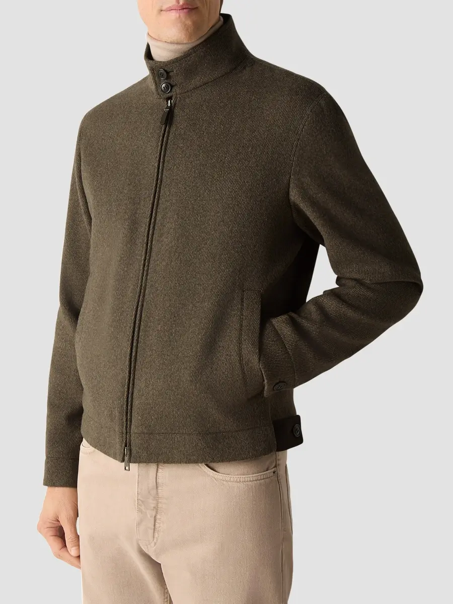 Zegna Men's Wool and Cashmere Blouson Jacket | Thumbnail 3