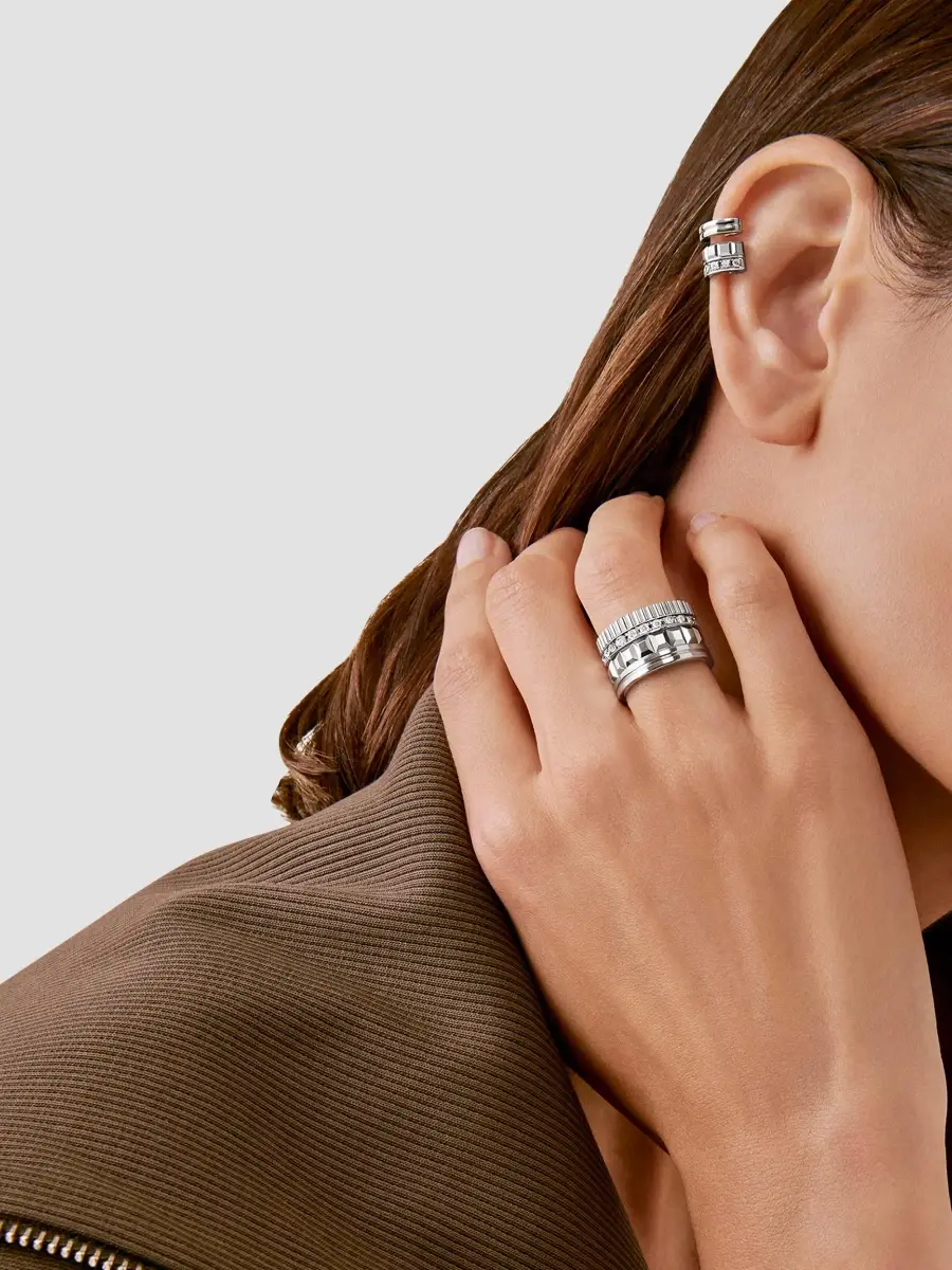 Boucheron Women's Quatre Radiant Edition 18K White Gold & 2.61 TCW Diamond Hoop Earrings | Thumbnail 2 Boucheron Women's Quatre Radiant Edition 18K White Gold & 2.61 TCW Diamond Hoop Earrings | Thumbnail 2