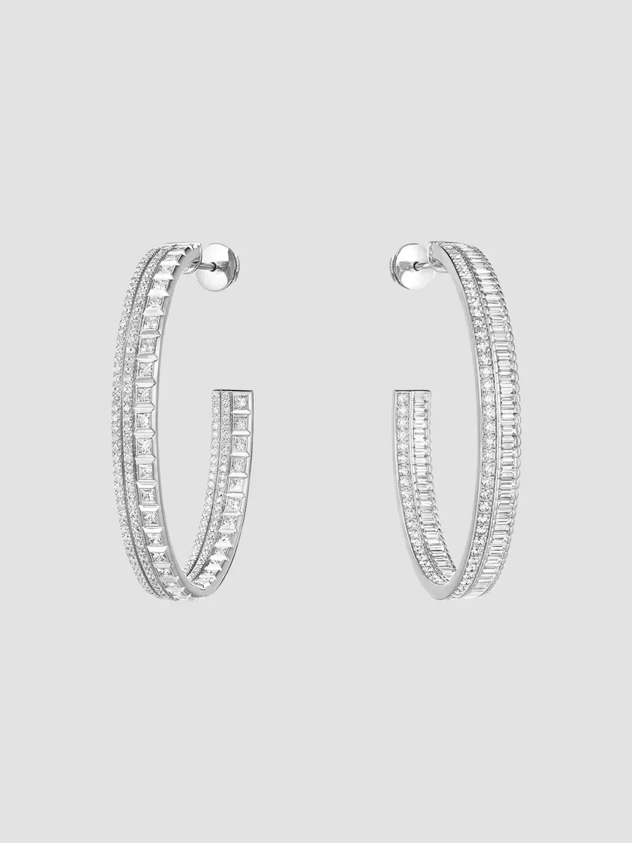 Boucheron Women's Quatre Radiant Edition 18K White Gold & 2.61 TCW Diamond Hoop Earrings | Thumbnail 3 Boucheron Women's Quatre Radiant Edition 18K White Gold & 2.61 TCW Diamond Hoop Earrings | Thumbnail 3