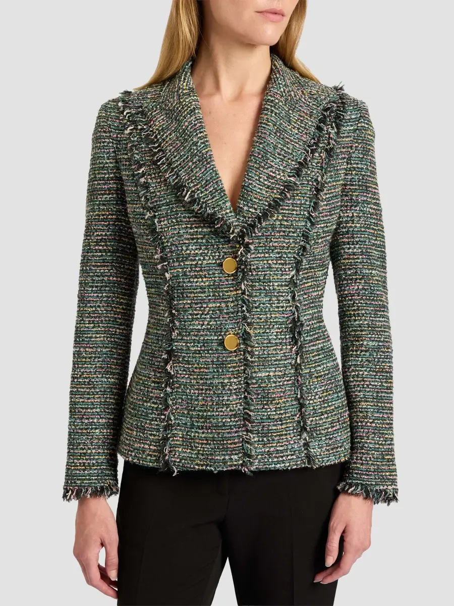 Santorelli Women's Fringed Tweed Jacket | Thumbnail 3