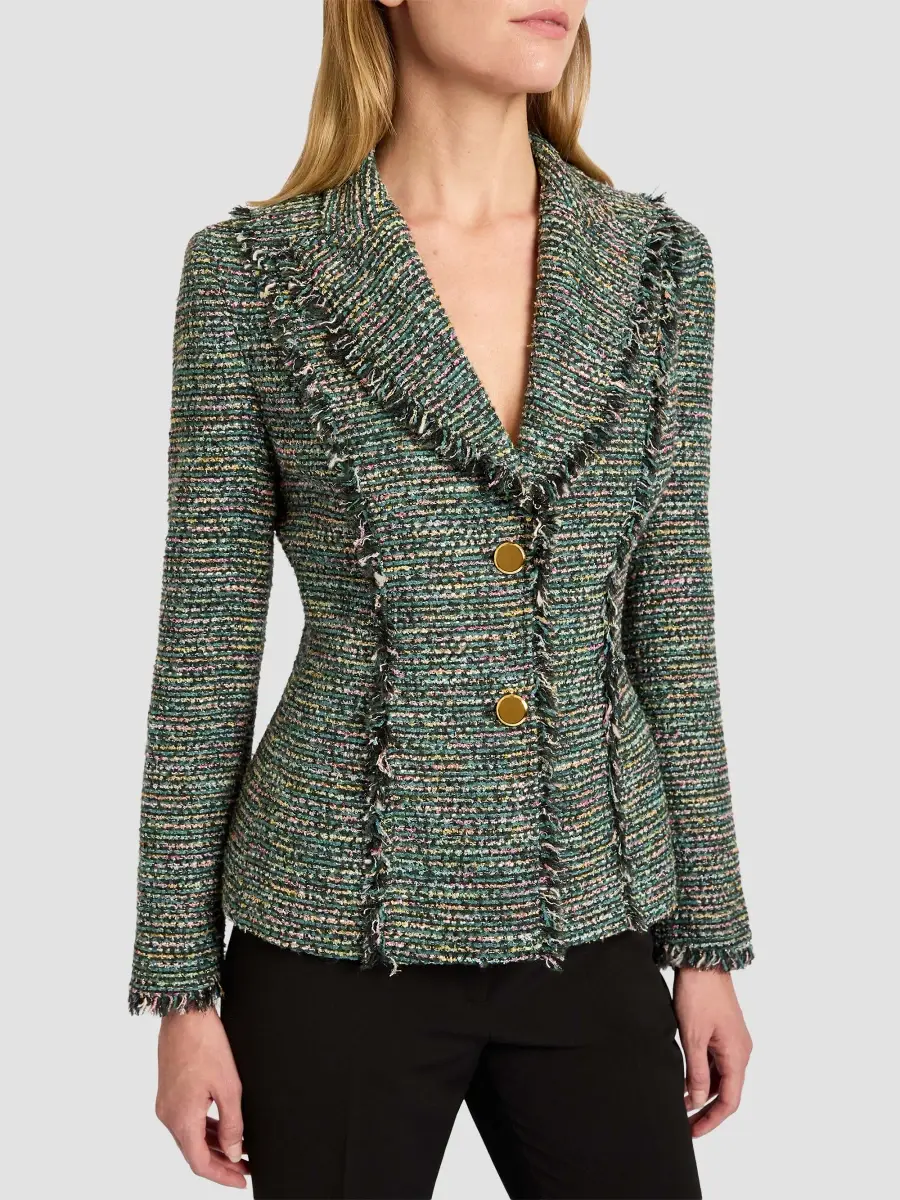 Santorelli Women's Fringed Tweed Jacket | Thumbnail 6