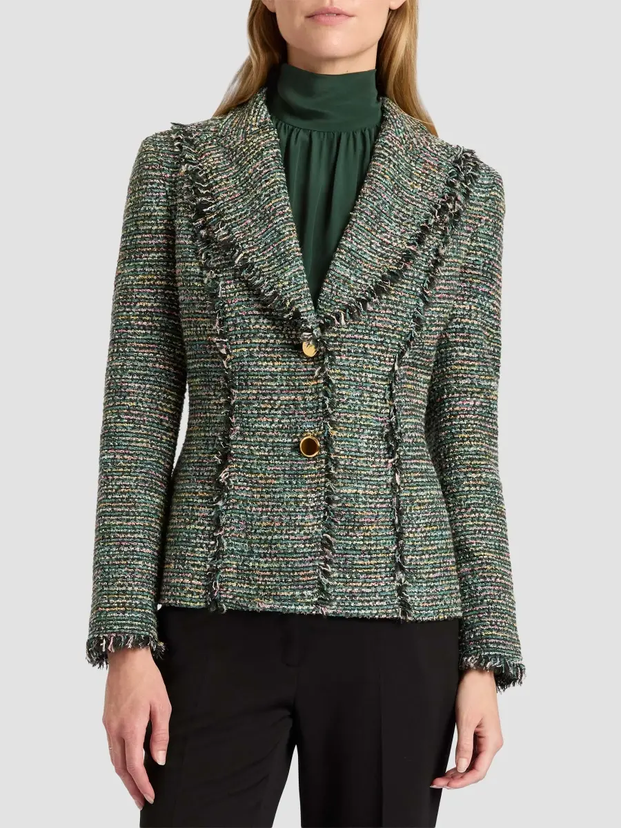 Santorelli Women's Fringed Tweed Jacket | Thumbnail 7