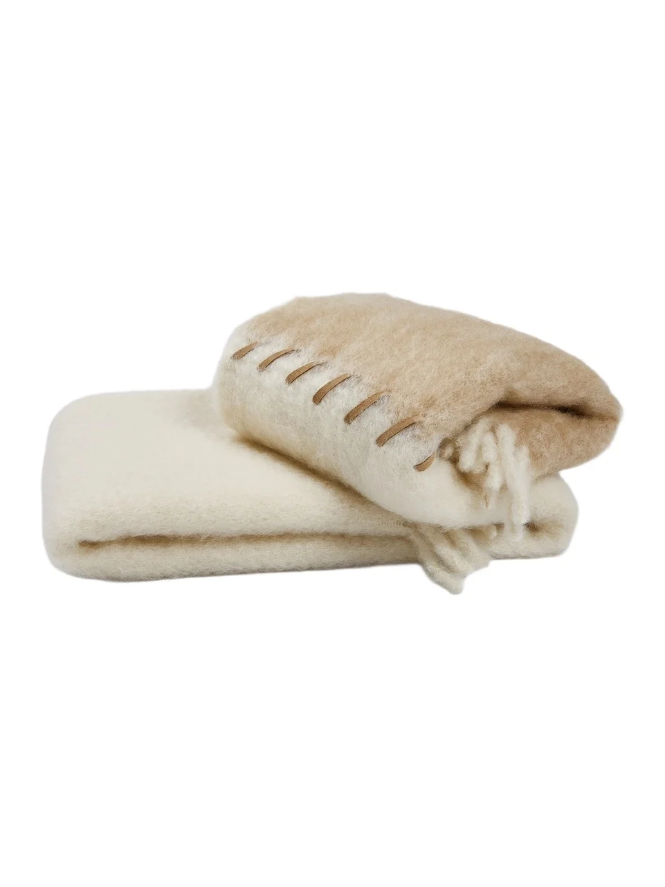 Mantas Ezcaray Stitching Mohair-Blend Throw Blanket