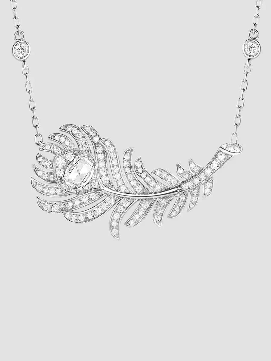 Boucheron Women's Plume de Paon 18K White Gold & 0.97 TCW Diamond Pendant Necklace | Thumbnail 4 Boucheron Women's Plume de Paon 18K White Gold & 0.97 TCW Diamond Pendant Necklace | Thumbnail 4