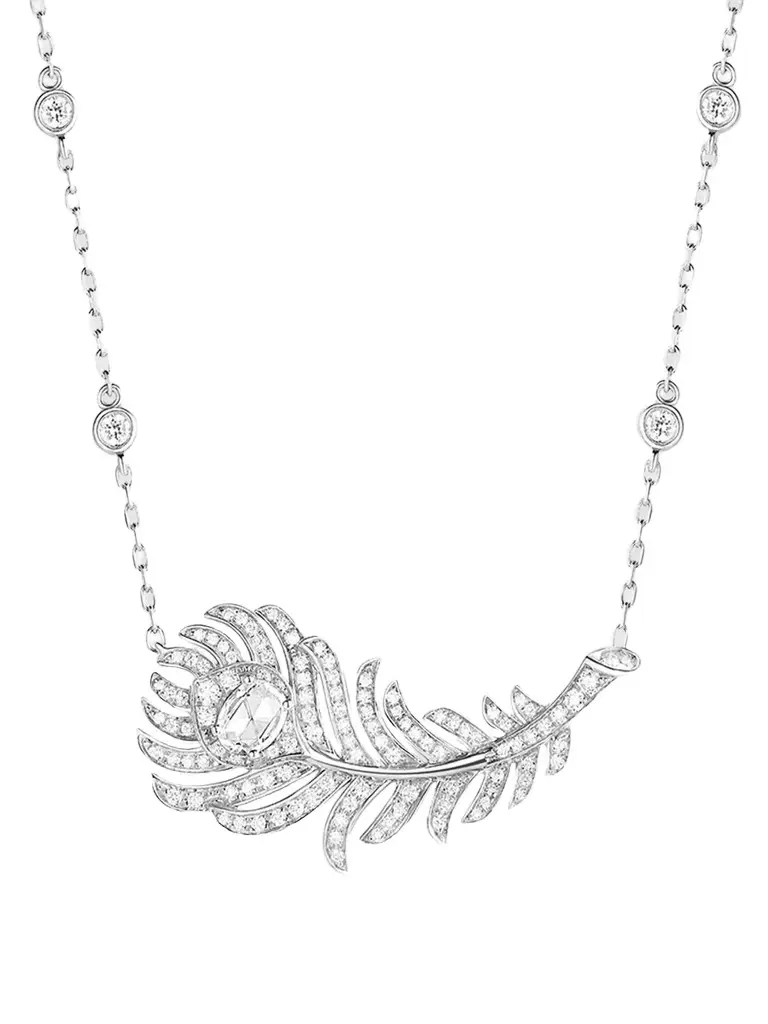 Women's Plume de Paon 18K White Gold & 0.97 TCW Diamond Pendant Necklace Women's Plume de Paon 18K White Gold & 0.97 TCW Diamond Pendant Necklace