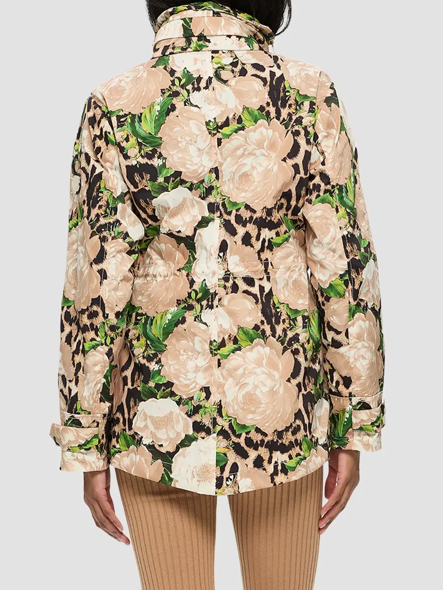 Gorski Women's Lightweight Jacket with Concealed Hood - Beige Multi | Thumbnail 3 Gorski Women's Lightweight Jacket with Concealed Hood - Beige Multi | Thumbnail 3