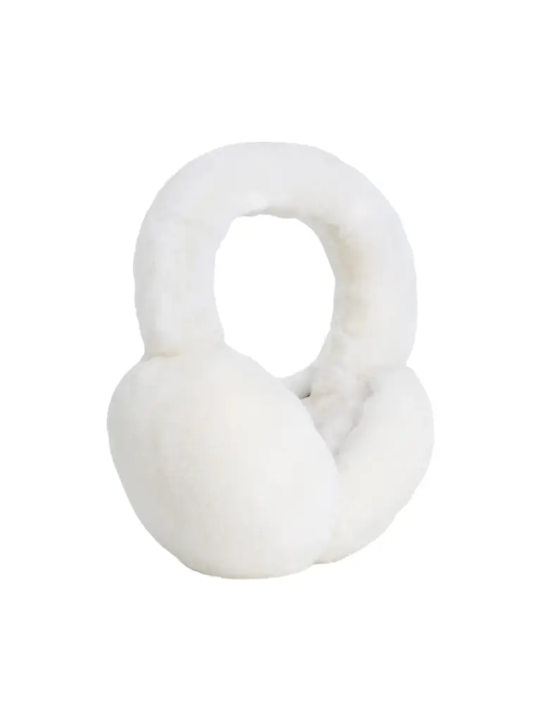 Gorski Women's Select Shearling Lamb Earmuffs with Covered Band - Ivory