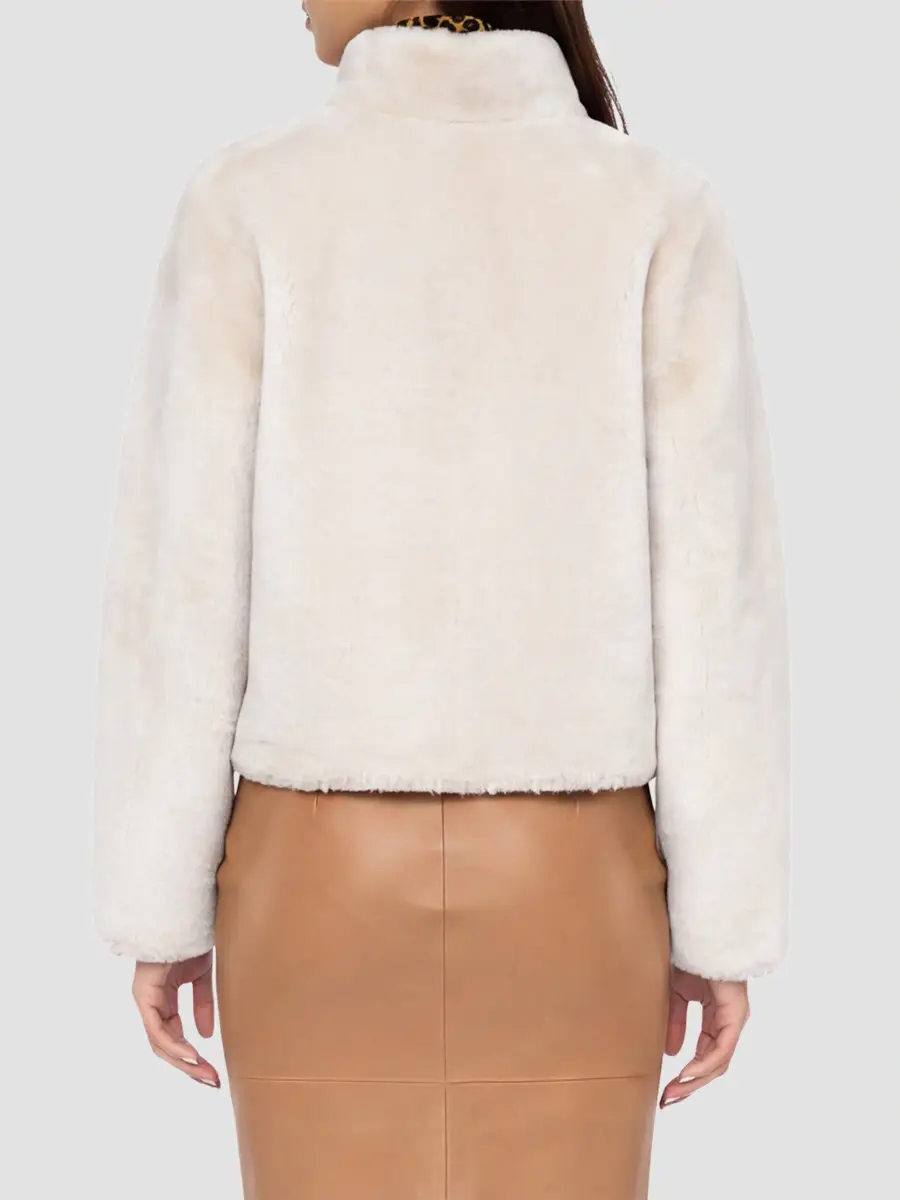 Gorski Women's Reversible Merino Shearling Lamb Coat with Embroidery - Cream | Thumbnail 5 Gorski Women's Reversible Merino Shearling Lamb Coat with Embroidery - Cream | Thumbnail 5