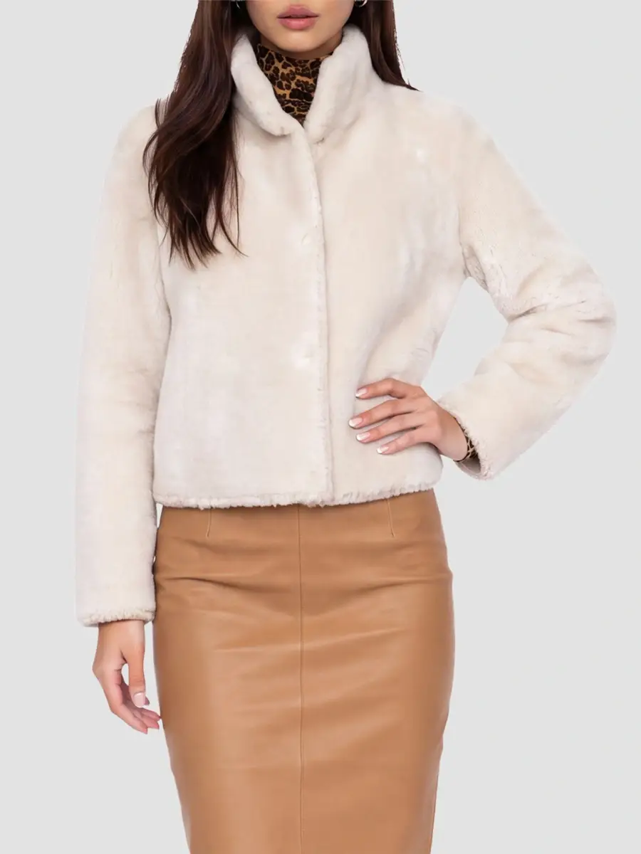 Gorski Women's Reversible Merino Shearling Lamb Coat with Embroidery - Cream | Thumbnail 6 Gorski Women's Reversible Merino Shearling Lamb Coat with Embroidery - Cream | Thumbnail 6
