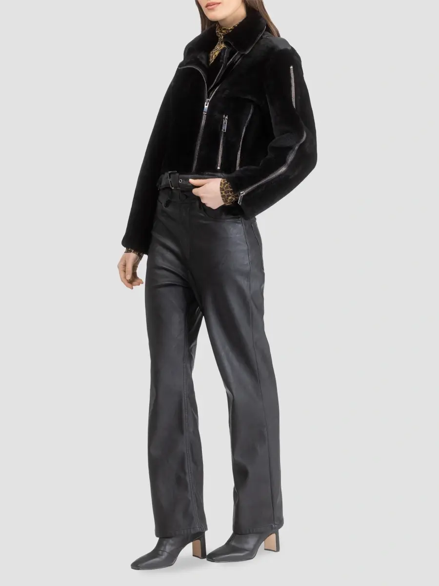 Gorski Women's Select Shearling Lamb and Leather Moto Jacket | Thumbnail 2 Gorski Women's Select Shearling Lamb and Leather Moto Jacket | Thumbnail 2