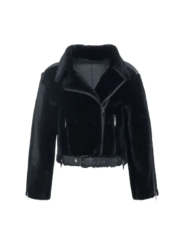 Gorski Women's Select Shearling Lamb and Leather Moto Jacket