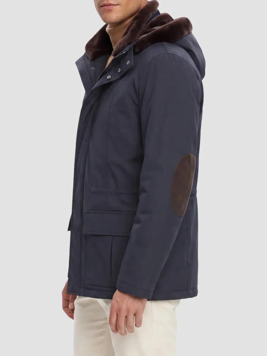 Gorski Men's Water Repellent Parka Jacket with Select Shearling Lamb Trim | Thumbnail 3 Gorski Men's Water Repellent Parka Jacket with Select Shearling Lamb Trim | Thumbnail 3