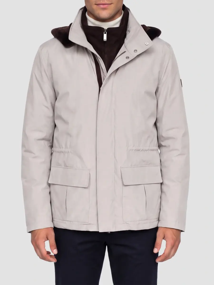 Gorski Men's Water Repellent Parka Jacket with Select Shearling Lamb Trim | Thumbnail 2 Gorski Men's Water Repellent Parka Jacket with Select Shearling Lamb Trim | Thumbnail 2