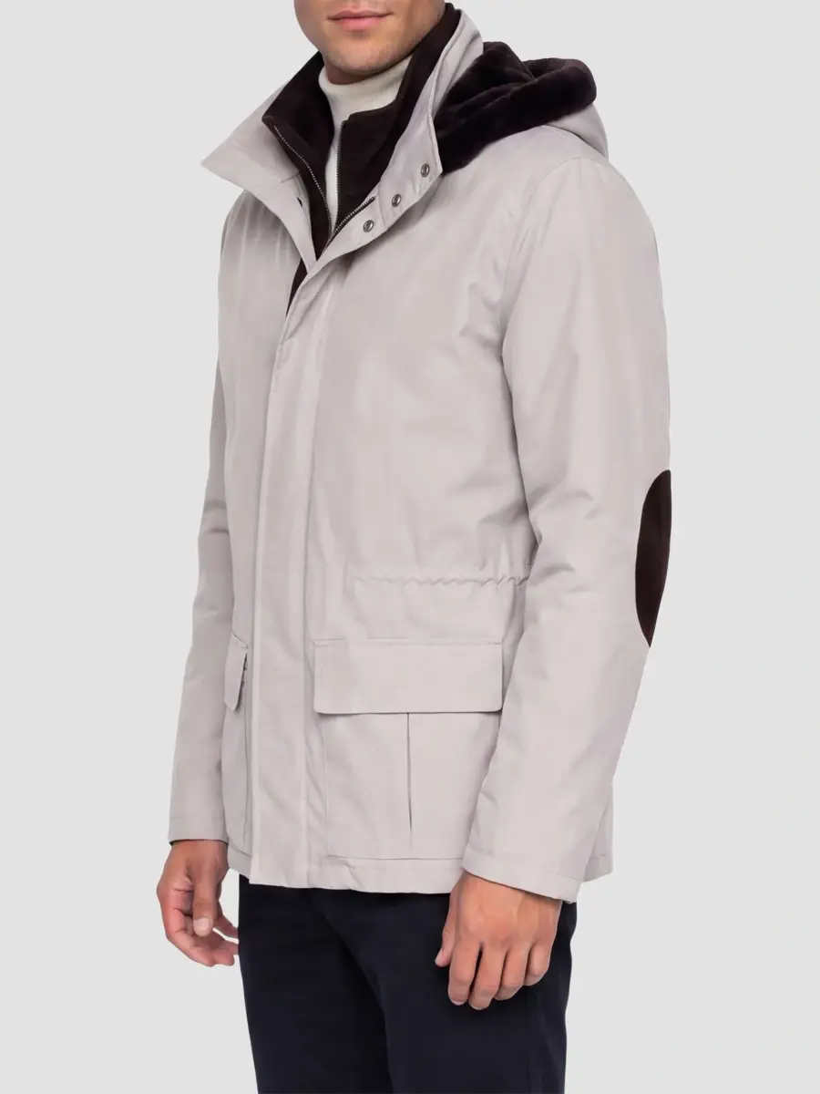 Gorski Men's Water Repellent Parka Jacket with Select Shearling Lamb Trim | Thumbnail 3 Gorski Men's Water Repellent Parka Jacket with Select Shearling Lamb Trim | Thumbnail 3