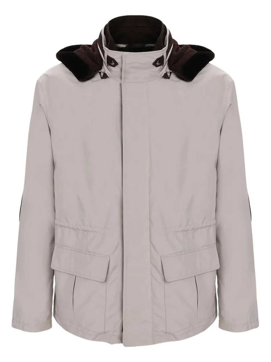 Gorski Men's Water Repellent Parka Jacket with Select Shearling Lamb Trim