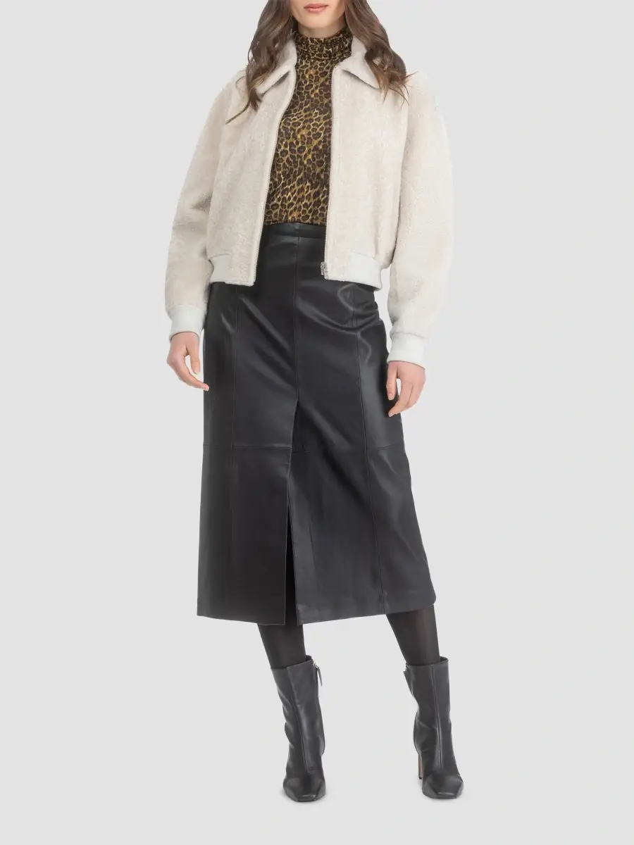 Gorski Women's Reversible Textured Shearling Lamb Zip Jacket | Thumbnail 2 Gorski Women's Reversible Textured Shearling Lamb Zip Jacket | Thumbnail 2