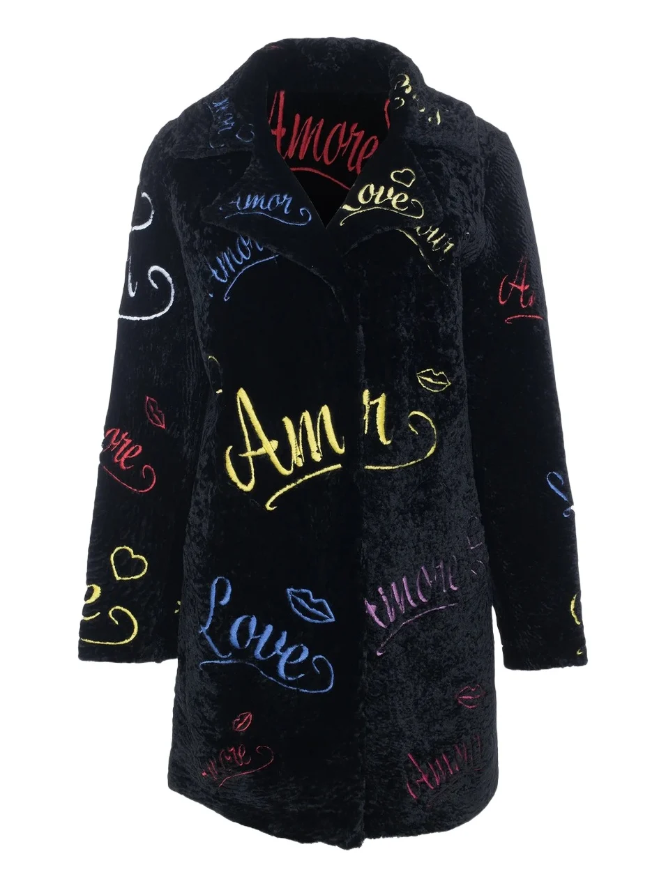 Women's Select Shearling Lamb Embroidered Love Stroller Women's Select Shearling Lamb Embroidered Love Stroller