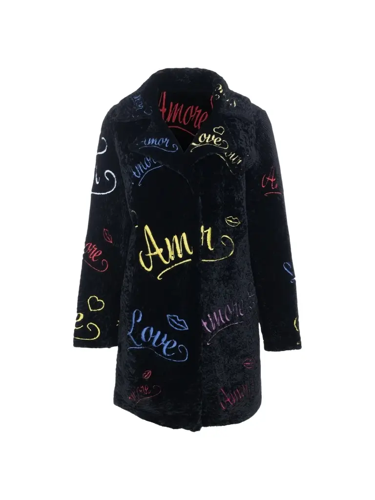 Women's Select Shearling Lamb Embroidered Love Stroller Women's Select Shearling Lamb Embroidered Love Stroller