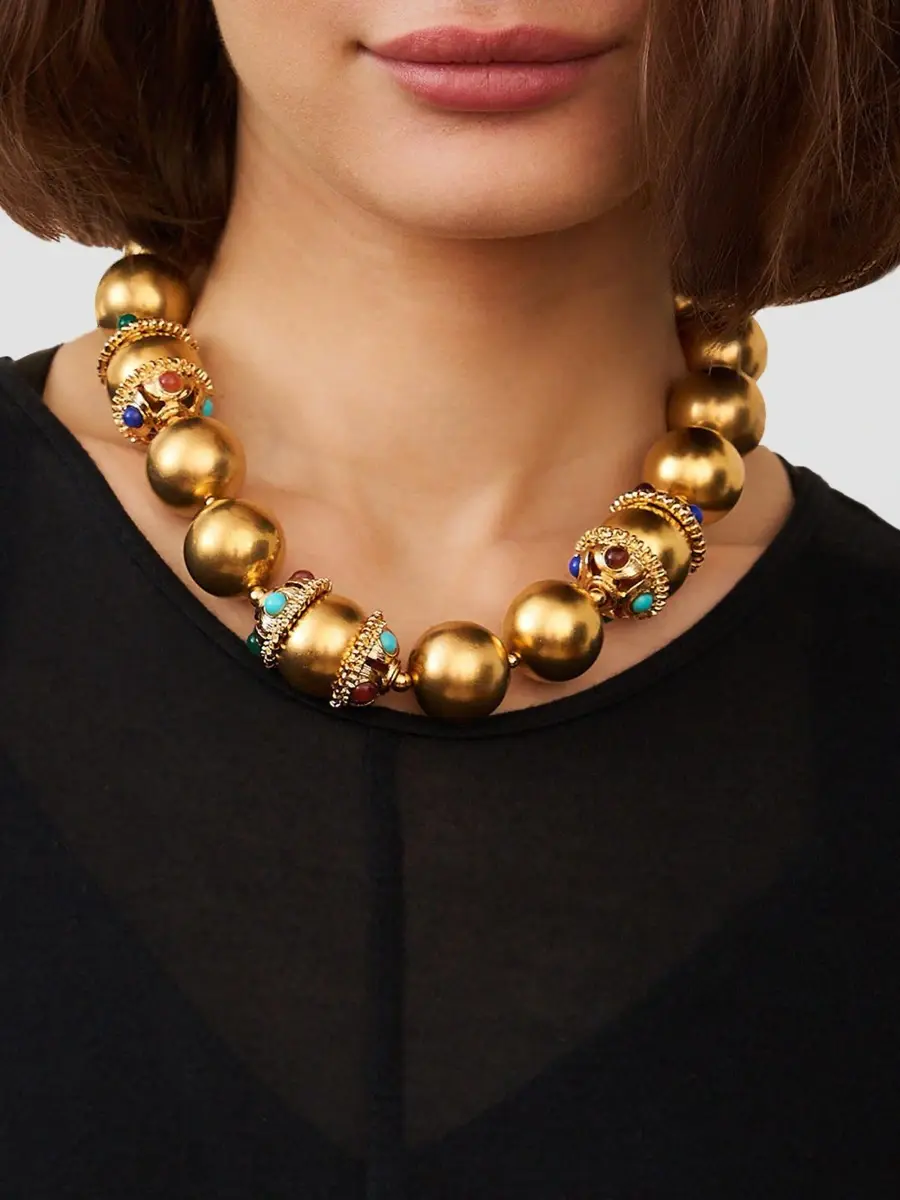 KENNETH JAY LANE Women's Goldtone & Resin Cabochon Beaded Necklace | Thumbnail 2