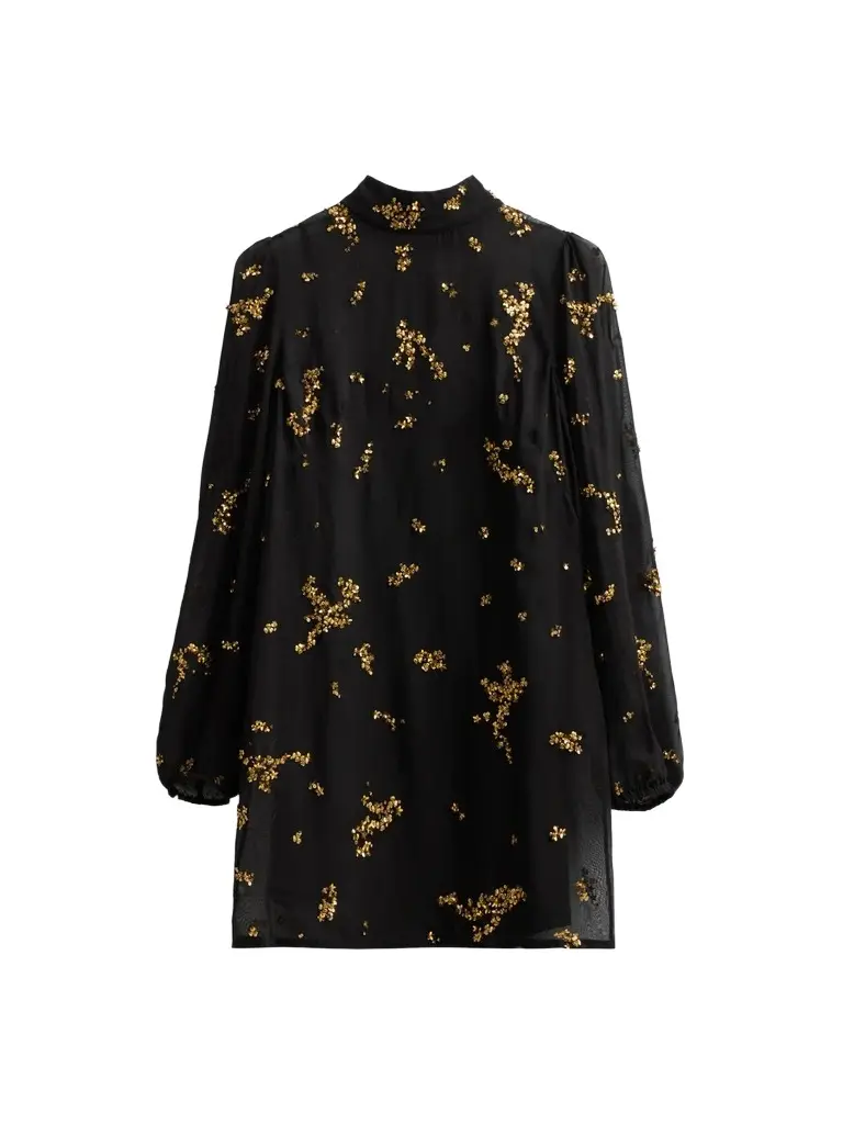 AZEEZA Women's Orion Embellished Organza Mini Dress
