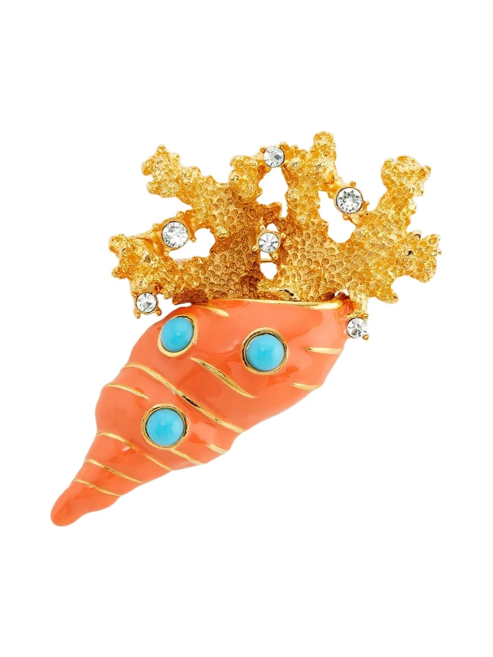Women's Goldtone & Mixed-Media Shell Brooch