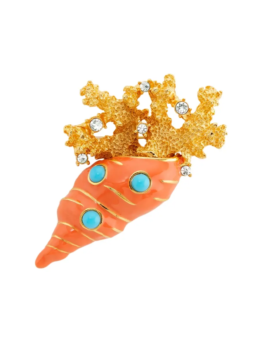 KENNETH JAY LANE Women's Goldtone & Mixed-Media Shell Brooch