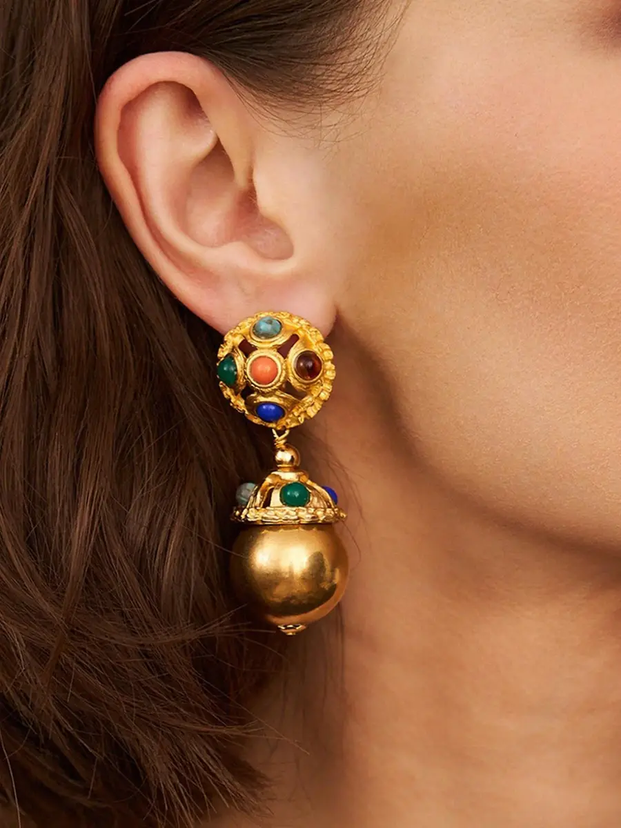 KENNETH JAY LANE Women's Goldtone & Multi-Stone Cabochon Drop Earrings | Thumbnail 2 KENNETH JAY LANE Women's Goldtone & Multi-Stone Cabochon Drop Earrings | Thumbnail 2