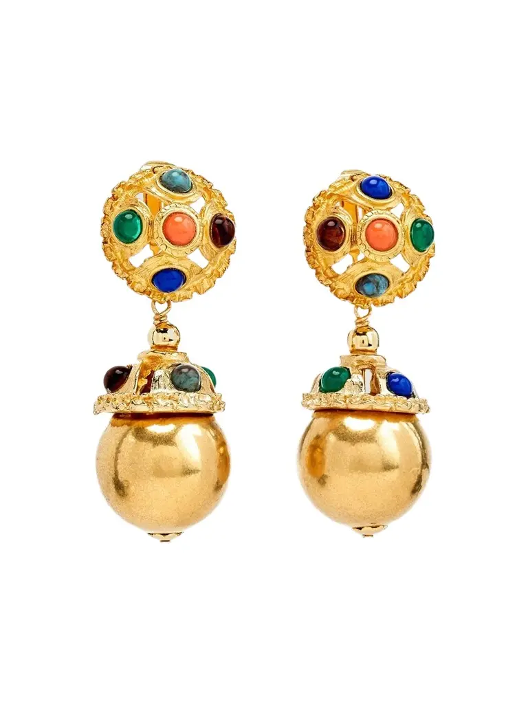 KENNETH JAY LANE Women's Goldtone & Multi-Stone Cabochon Drop Earrings