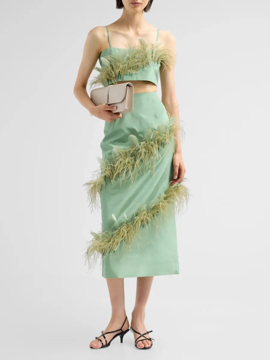 AZEEZA Women's Josephine Feather Embellished Skirt | Thumbnail 2 AZEEZA Women's Josephine Feather Embellished Skirt | Thumbnail 2