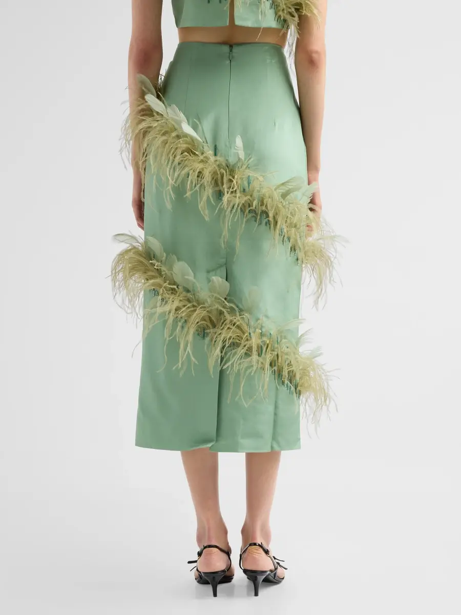 AZEEZA Women's Josephine Feather Embellished Skirt | Thumbnail 3 AZEEZA Women's Josephine Feather Embellished Skirt | Thumbnail 3
