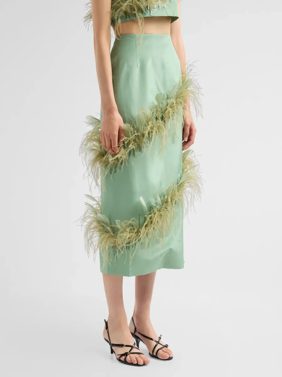 AZEEZA Women's Josephine Feather Embellished Skirt | Thumbnail 4 AZEEZA Women's Josephine Feather Embellished Skirt | Thumbnail 4