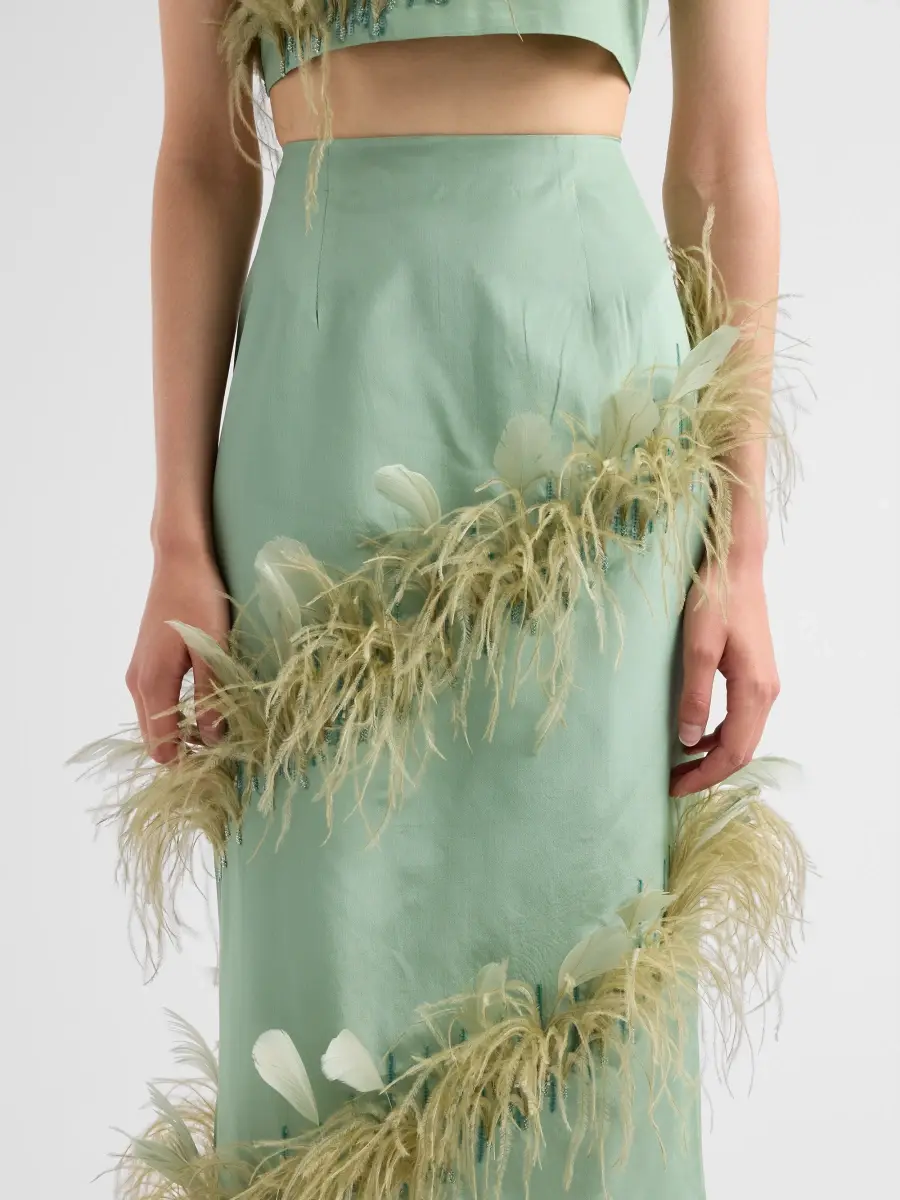 AZEEZA Women's Josephine Feather Embellished Skirt | Thumbnail 5 AZEEZA Women's Josephine Feather Embellished Skirt | Thumbnail 5
