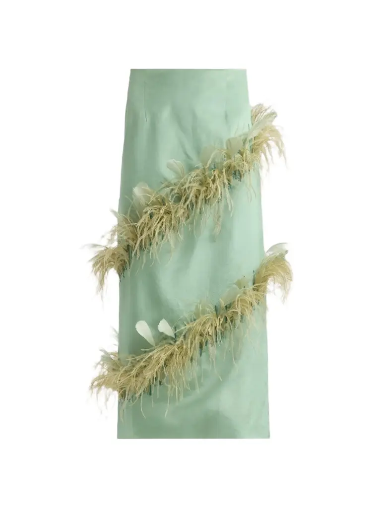 AZEEZA Women's Josephine Feather Embellished Skirt