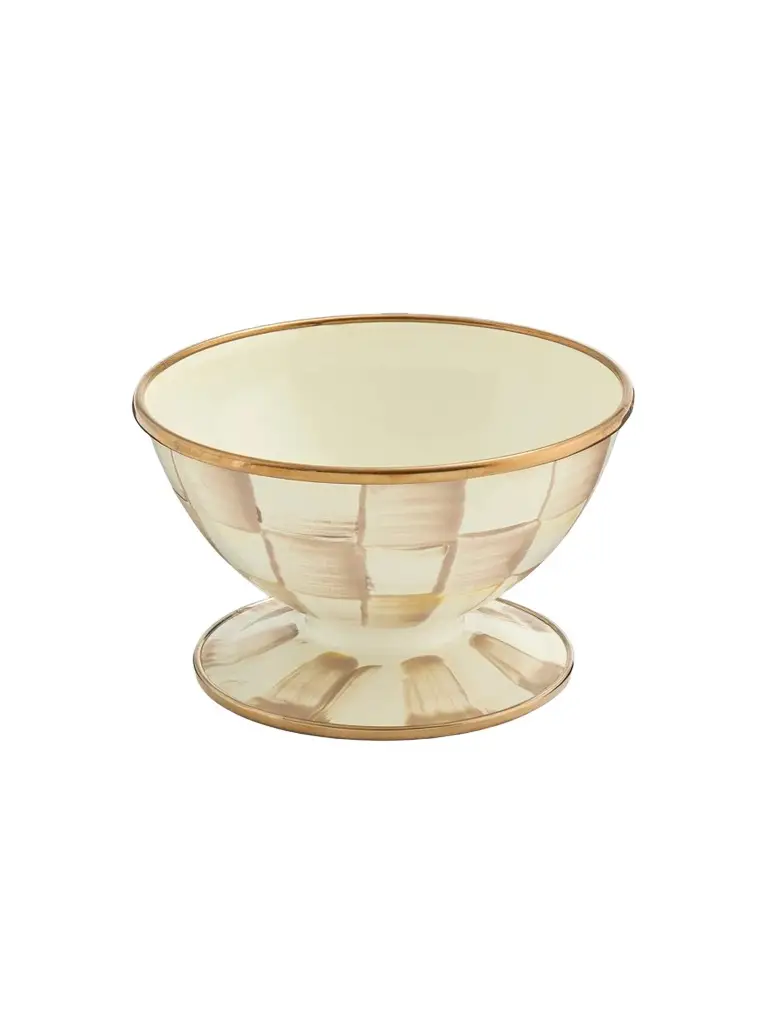 MacKenzie-Childs Mocha Check Ice Cream Dish