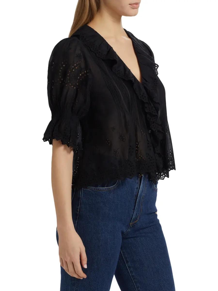 DÔEN Women's Henri Voile Eyelet Top | Thumbnail 4 DÔEN Women's Henri Voile Eyelet Top | Thumbnail 4