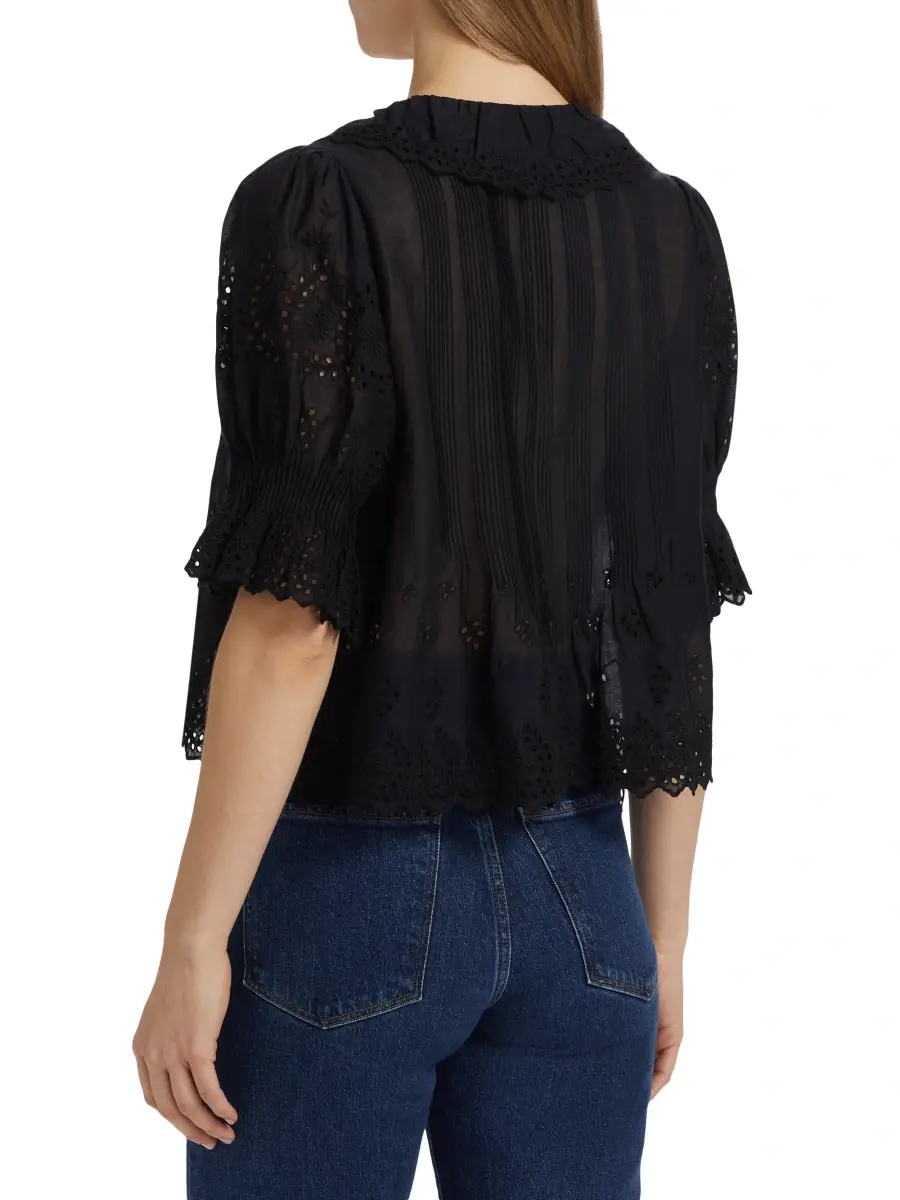 DÔEN Women's Henri Voile Eyelet Top | Thumbnail 5 DÔEN Women's Henri Voile Eyelet Top | Thumbnail 5